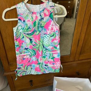 Lilly Pulitzer Pink and Green Floral Kids Dress